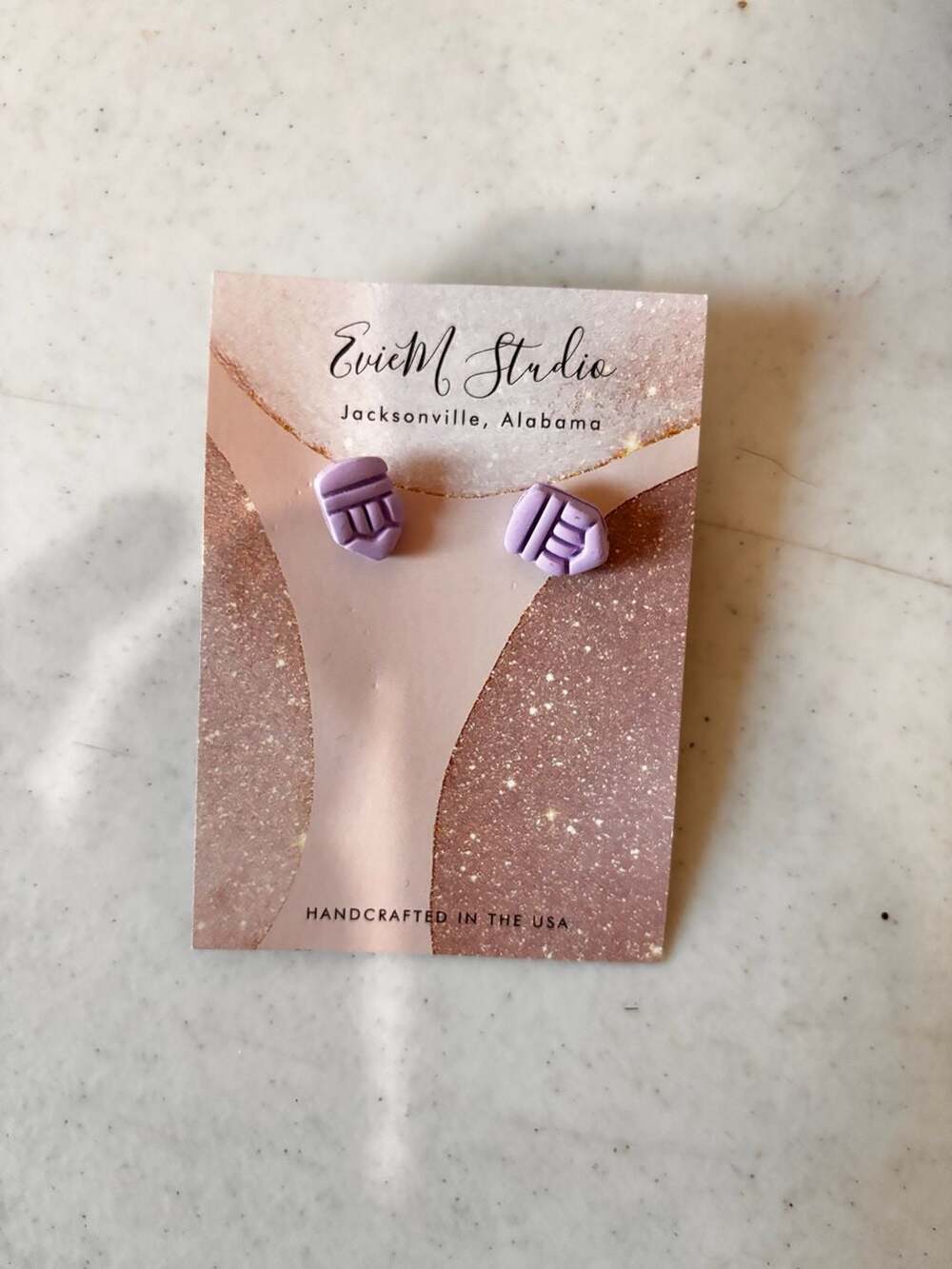 Evie M Studio Purple Pencil Polymer Clay Stud Earrings